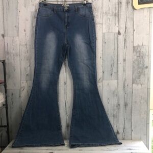 Blank Paige High Waisted Flared Denim Pants Large